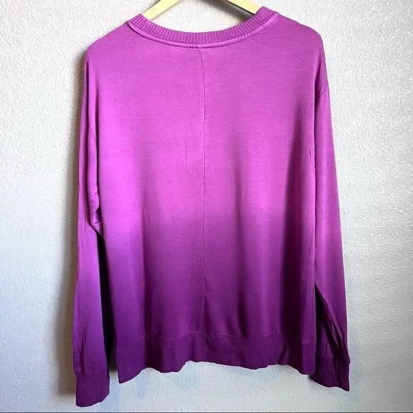 NWT Splendid Crewneck Hombre Top in Deep Orchid - Picture 7 of 13